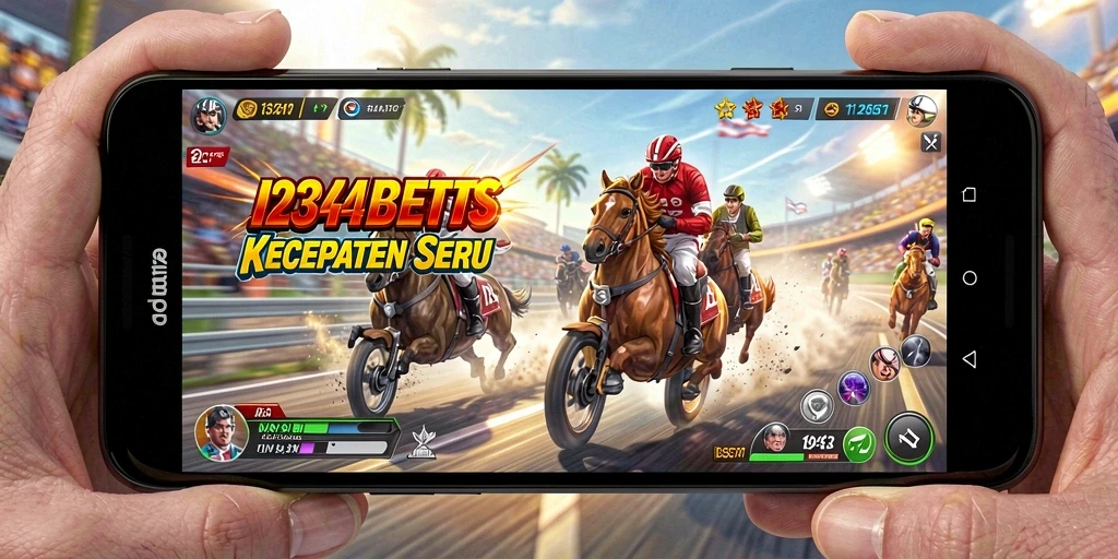 Gameplay menarik dari 1234BETS di trek balapan.