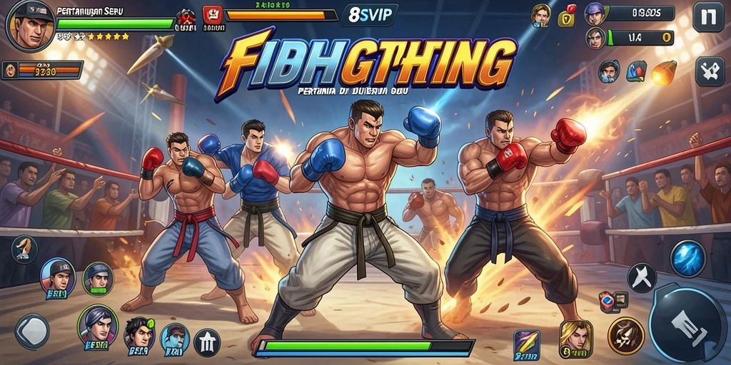 Screenshot 8SVIP menampilkan aksi seru dalam pertarungan Fighting.