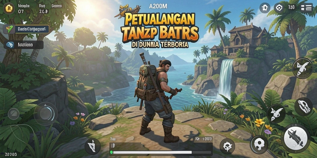 Screenshot A200M menampilkan momen seru dalam eksplorasi dunia terbuka.