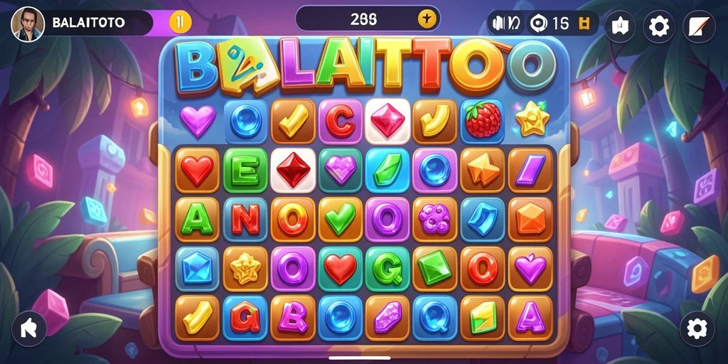 Tampilan screenshot gameplay Match-3 BALAITOTO yang seru dan penuh warna.