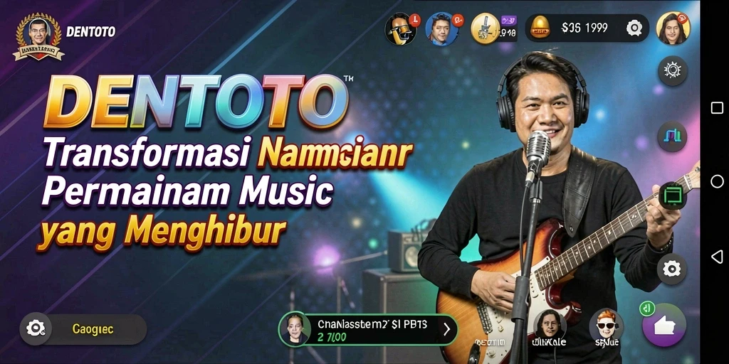 Screenshot DENTOTO menampilkan interaksi permainan musik yang menarik.