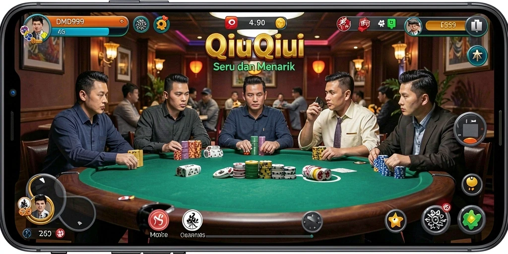 Tampilan aksi seru dalam gameplay QiuQiu DMD999.
