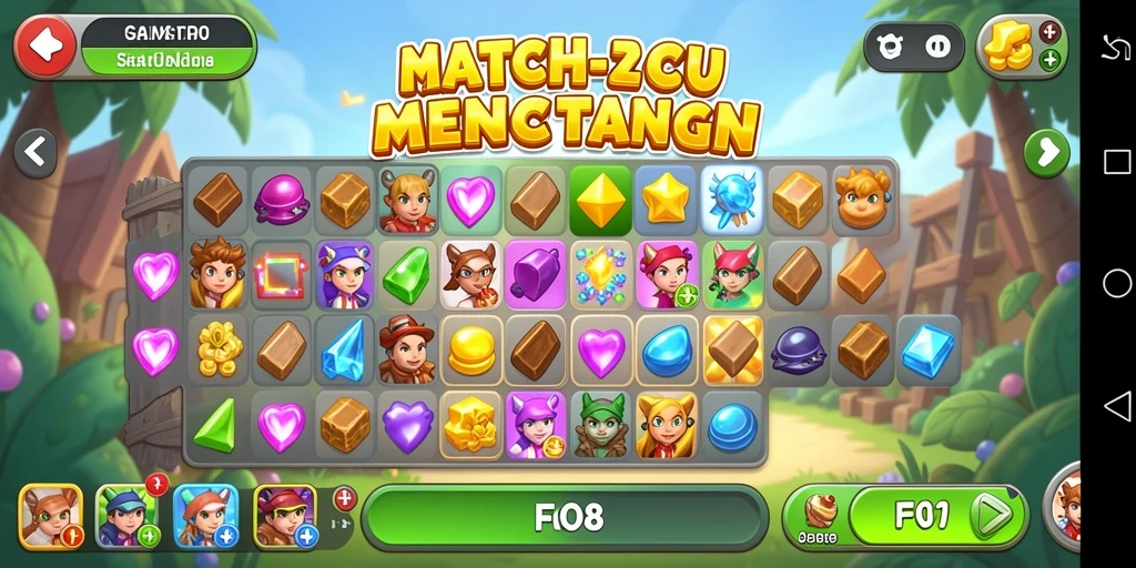 Screenshot utama FO8 menampilkan gameplay seru Match-3.