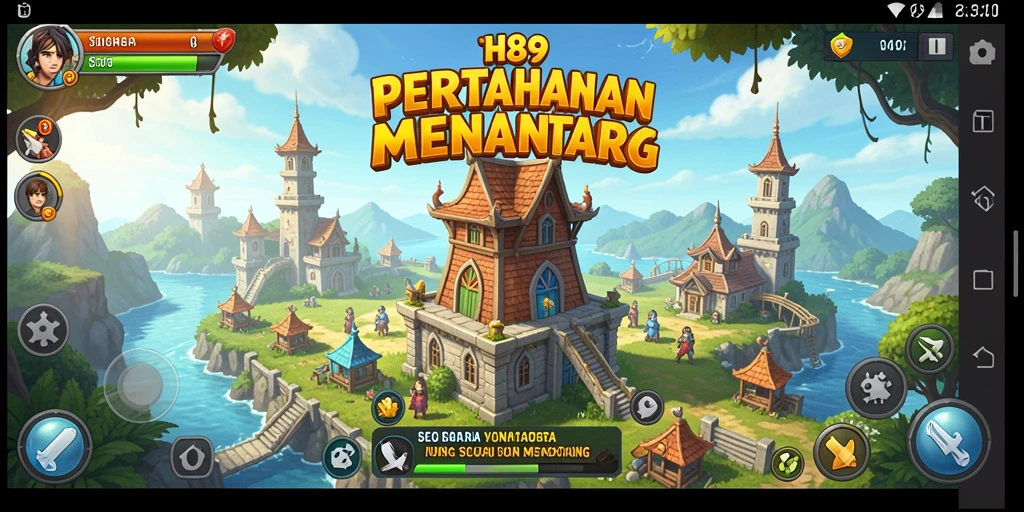 Tampilan menarik dari gameplay H89 di Tower Defense.