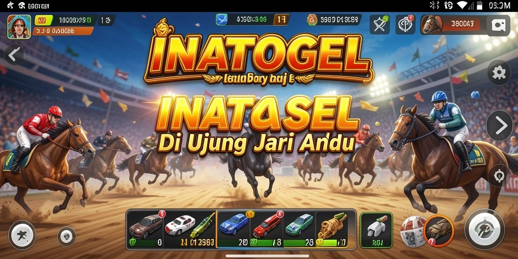 Tampilan utama gameplay INATOGEL dengan balapan yang mendebarkan.