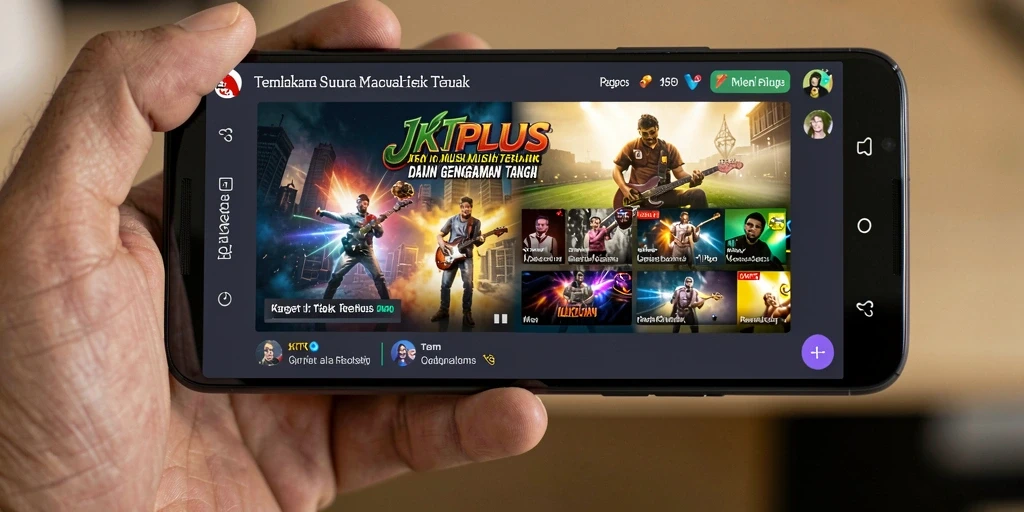 Tampilan gameplay <strong>JKTPLUS</strong> dengan fitur permainan musik yang menantang.