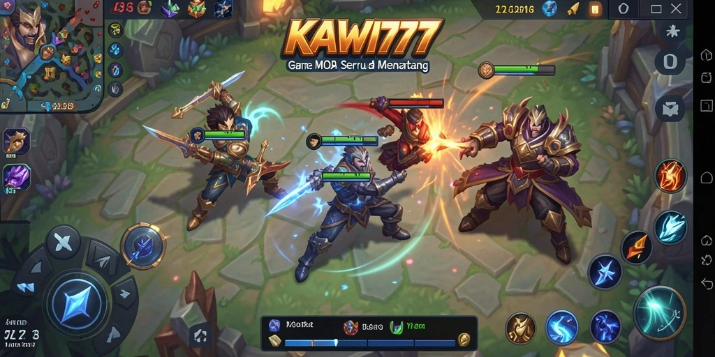 Tampilan gameplay KAWI777 dengan aksi seru dan strategi tim.