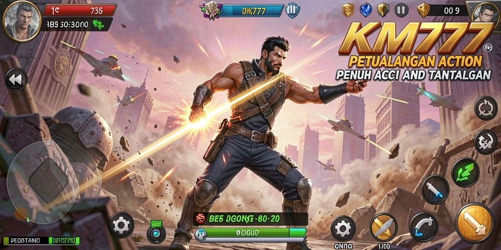 Tangkapan layar gameplay KM777 menampilkan aksi seru dan intens.
