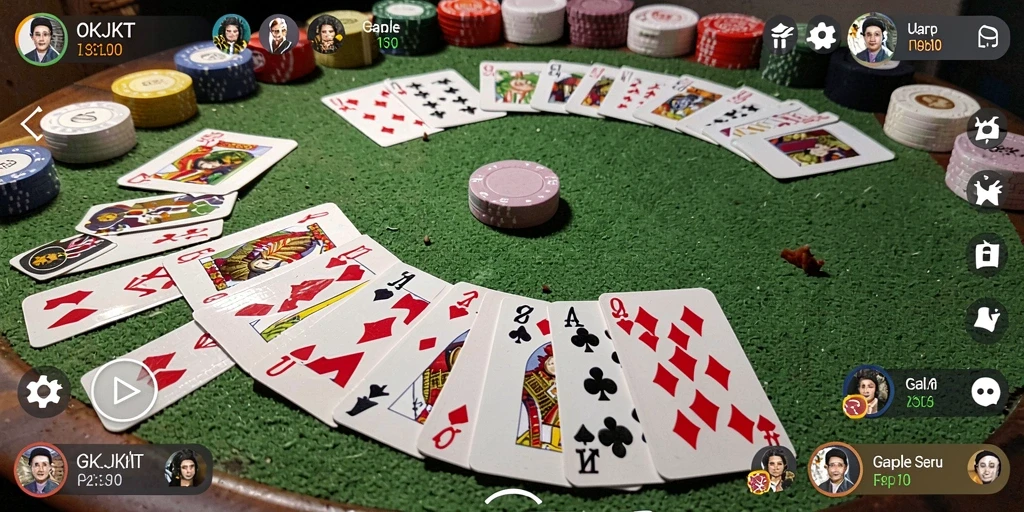 Screenshot OKJKT menampilkan gameplay Gaple yang seru dan interaktif.