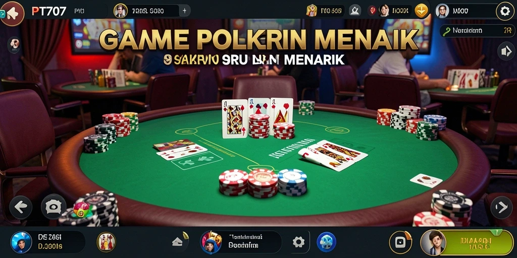 Screenshot PT707 menampilkan momen seru dalam permainan Poker.