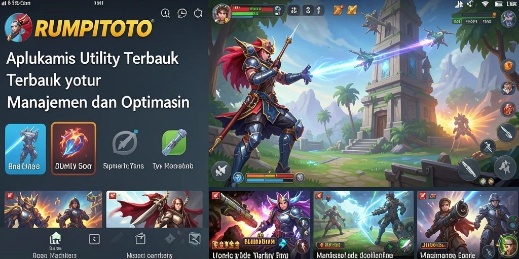 Tampilan antarmuka RUMPITOTO dengan fitur optimalisasi perangkat.