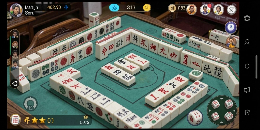 Tampilan gameplay menarik S13 dalam Mahjong.