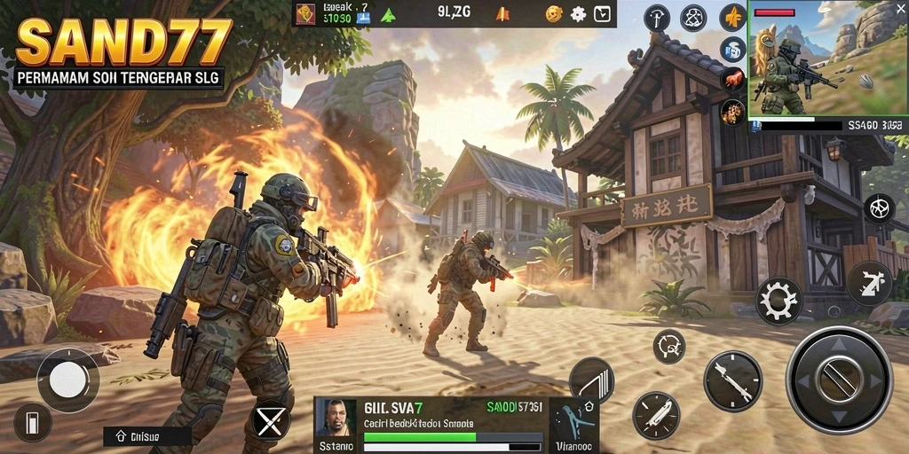 Tangkapan layar gameplay SAND77 yang mendebarkan dengan strategi SLG.