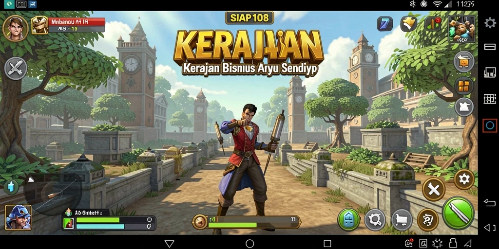 Tampilan utama gameplay SIAP108 dengan aksi manajemen bisnis.
