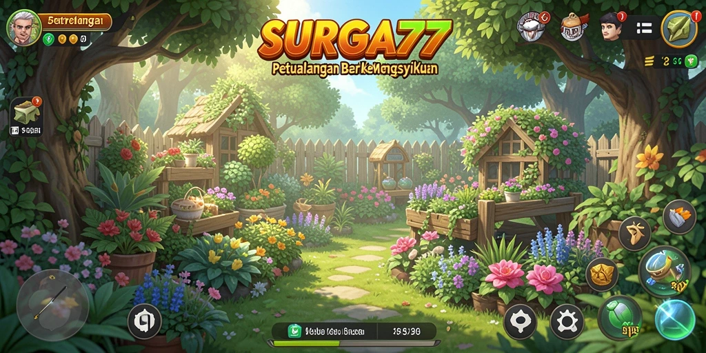 Screenshot menampilkan gameplay menarik dari SURGA77 dengan ladang yang subur.