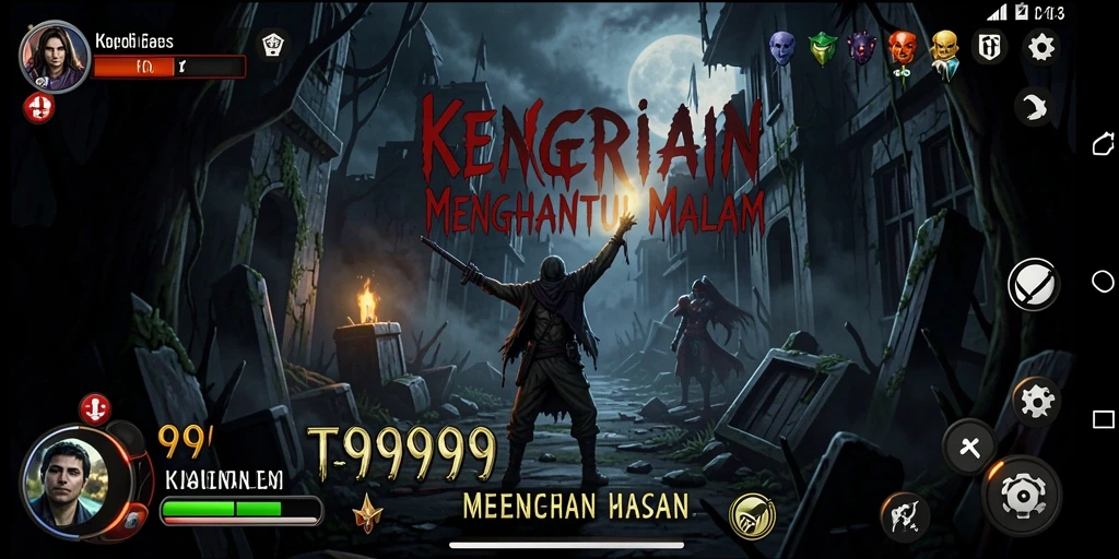 Screenshot utama T9999 menampilkan gameplay yang menegangkan dan menyeramkan.